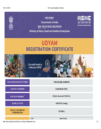 Udyam Registration Certificate